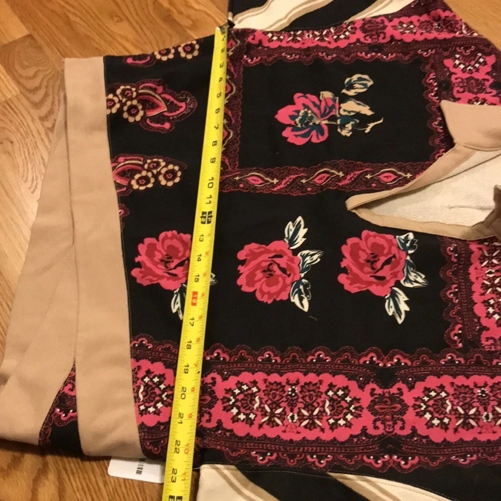 NWT Free People Overlapped Printed Sweatshirt Size Large